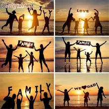 

GATYZTORY DIY Painting By Numbers Canvas Seaside Dusk Colouring Landscape Handpainted Artwork Home Wall Decor