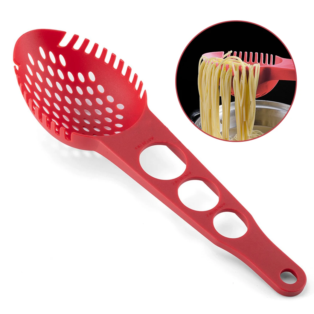 Red Spaghetti Server Creative Non-Stick Pasta Spoon Kitchen Pasta Spoon Premium Nylon Material Food Tong Kitchen Accessories