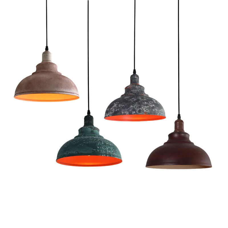 

AliExpress Cross Border Retro Iron Art Small Droplight LED Creative Industrial Bar Single-head Rust-Colored Lamps Pendant Lamp