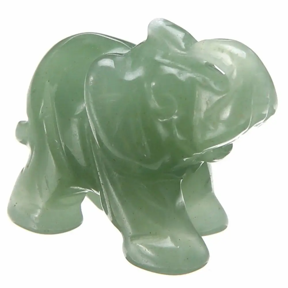 Jade Stone Home Office Ornaments Feng Shui Elephants Figurines New