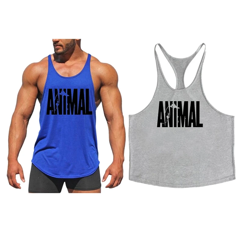 Комплект из 2 предметов, Muscleguys майка для тренажерного зала, мужская рубашка без рукавов для мальчиков, одежда для бодибилдинга, майка, жилет, хлопок, Y Back, майка, Fitne