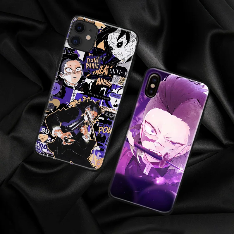 Мягкий силиконовый чехол для телефона с аниме Genya Shinazugawa Kimetsu no Yaiba iPhone 6 6s 7 8 Plus X XR XS
