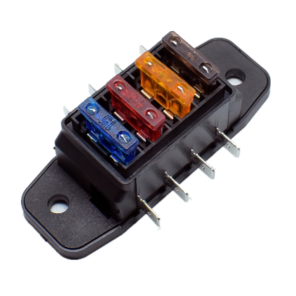 Fila Diritta A 4 Vie 4 In 4 Out Scatola Portafusibili Speciale Per Auto Scatola Portafusibili Con 4 Fusibili Adatto Per Circuito Standard Ato 12V 32V