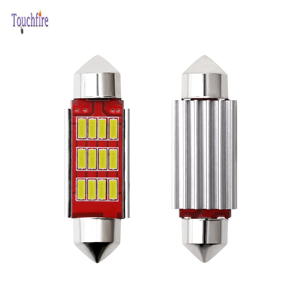 

100PCS C5W C10W Festoon 4014 12SMD 31/36/39/41mm Auto Canbus LED Car Bulb Reading Dome Interior License Plate Parking Light 12V