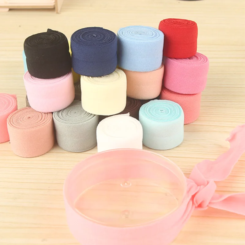 Sewing Ribbon 5yards/Lot 1" (25mm) Elastic Band Multicolor Fold Over Spandex For Garment Accessory