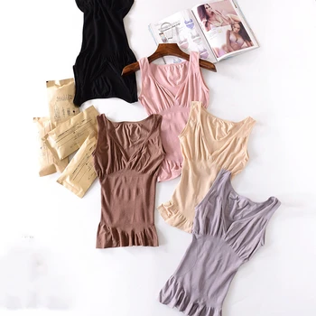 

Women Seamless Shapes Tops Slim Waist Support Corsets Basic V Neck Tank Tops for Girls Waist Trainer Corset