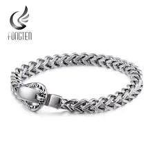 Fongten серебряная пряжка узел мужской браслет из нержавеющей стали звено цепи браслеты ювелирные изделия