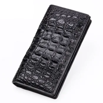 

New Wallet Male Long Fund Crocodile Head Man Large-denomination Clip Multi Card Position Genuine Leather Vertical free shipping