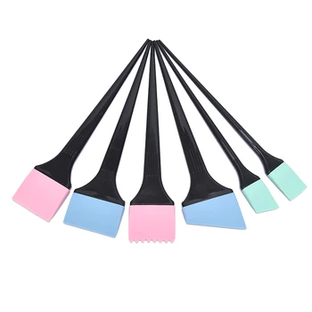 

6pcs/Set Hair Tint Dye Brush Hair Color Brush Hairdressing Tool 2 Colors Professional Salon Highlight Comb Set