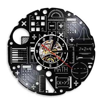 

Math Equation Artwork Science Vinyl Record Wall Clock Math Formula Wall Watch Math Geek Science Nerd Graduation Gift For Teacher