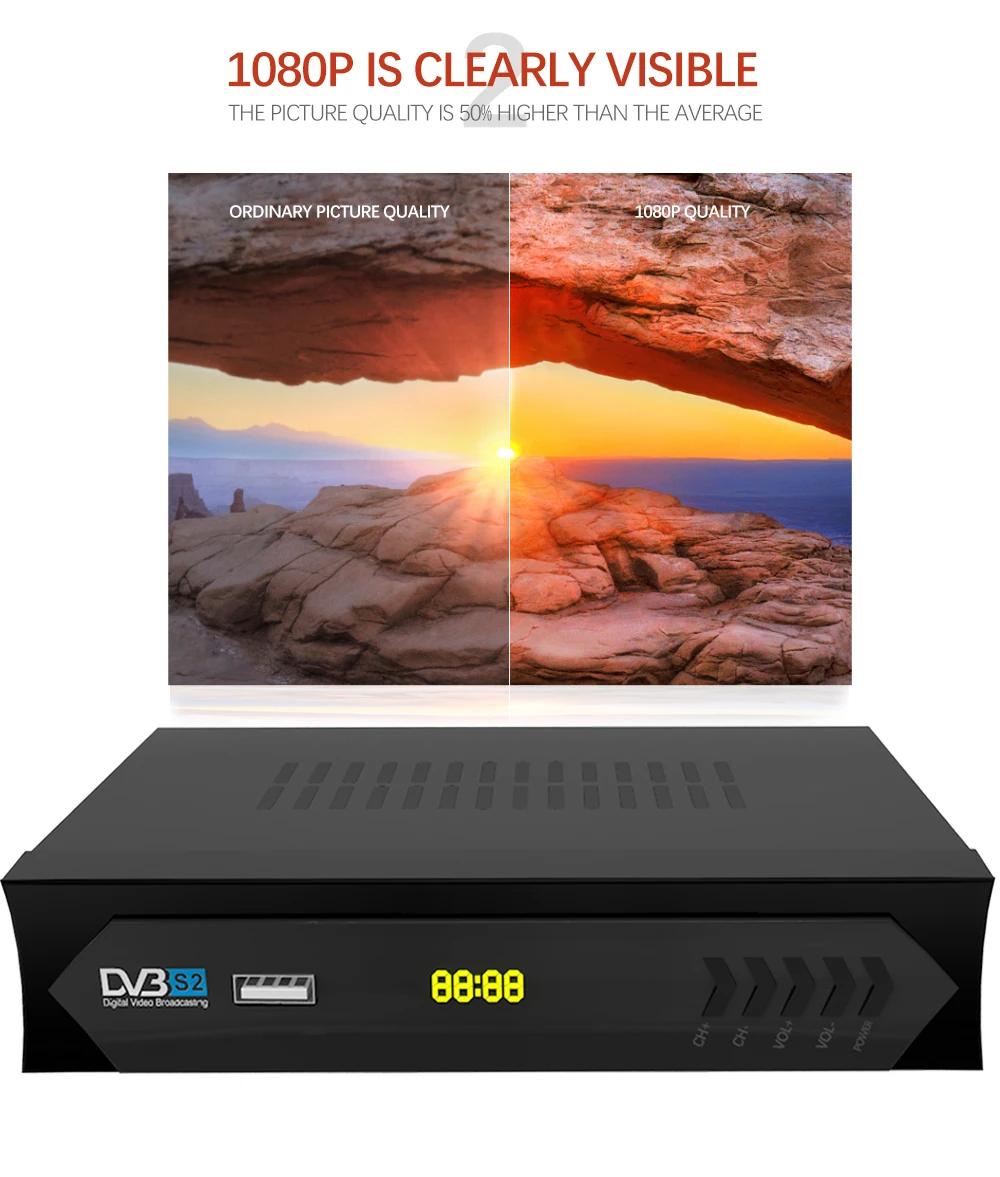 Vmade Full hd 1080 P DVB S2 M5 спутниковый Телевизор поддерживает YouTube cccam newcam bisskey Dolby IP tv Wi-Fi PVR телеприставки