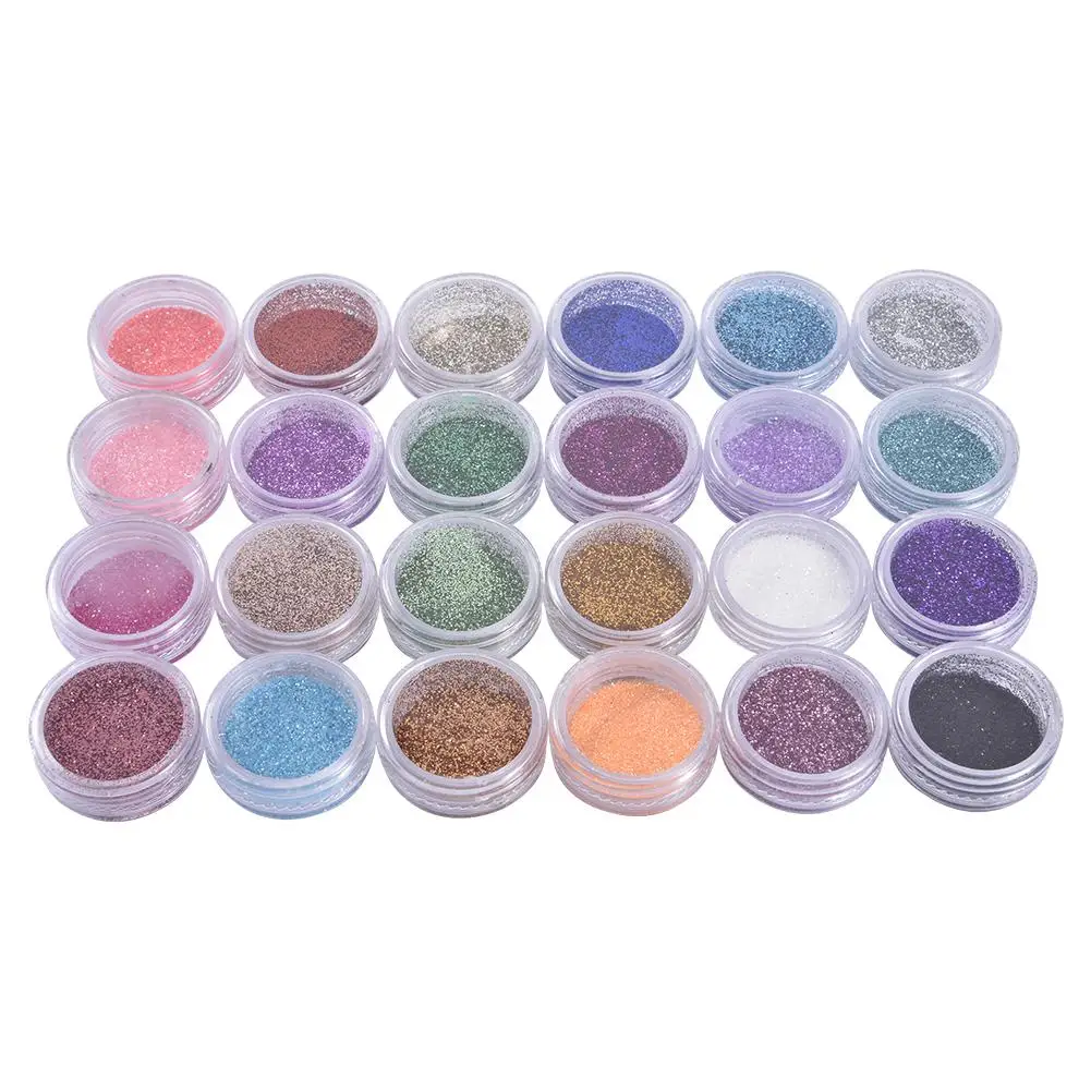 24 PCS Colors Glitter Flash Powder For Temporary Tattoo Set With 120 Stencils Template Kids Adult Party Body Painting Art Set