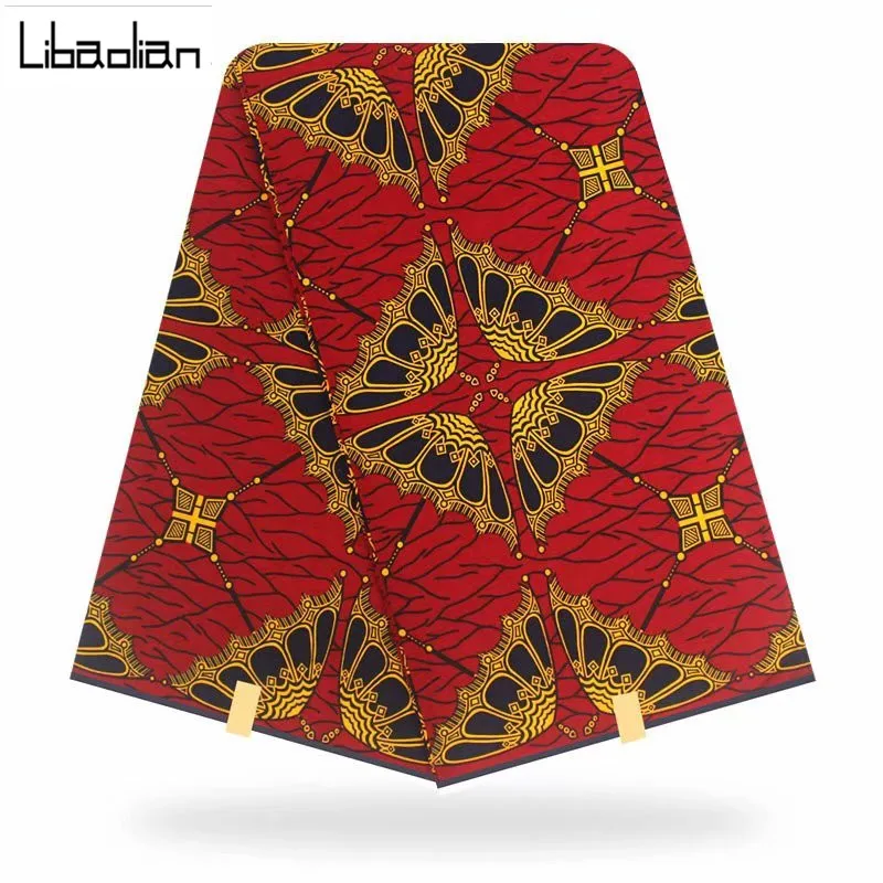 Анкара горячий воск настоящий африканские принты настоящий натуральный батик воск хлопок для женщин платье 6 ярдов F908-28