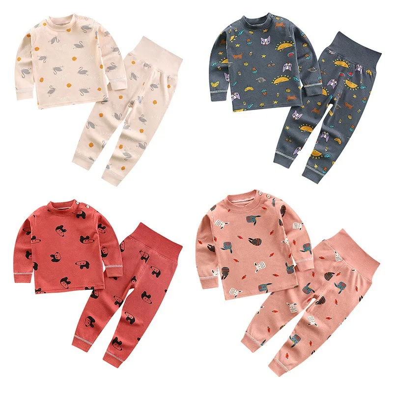

Baby Kids Pajamas Sets Autumn Cotton Boys Girls Sleepwear Suit Long Sleeve Pajamas Tops+Pants 2pcs Sleepwear Set