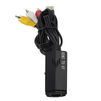 

HDMI TO AV Adapter Mini HD Video Converter Composite RCA CVSB L/R Video Output Adapter Cable Cord Transmitter