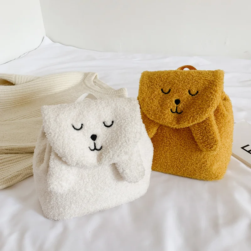 

2019 new children's small school bag cute plush lamb childlike cartoon backpack boys and girls baby backpack