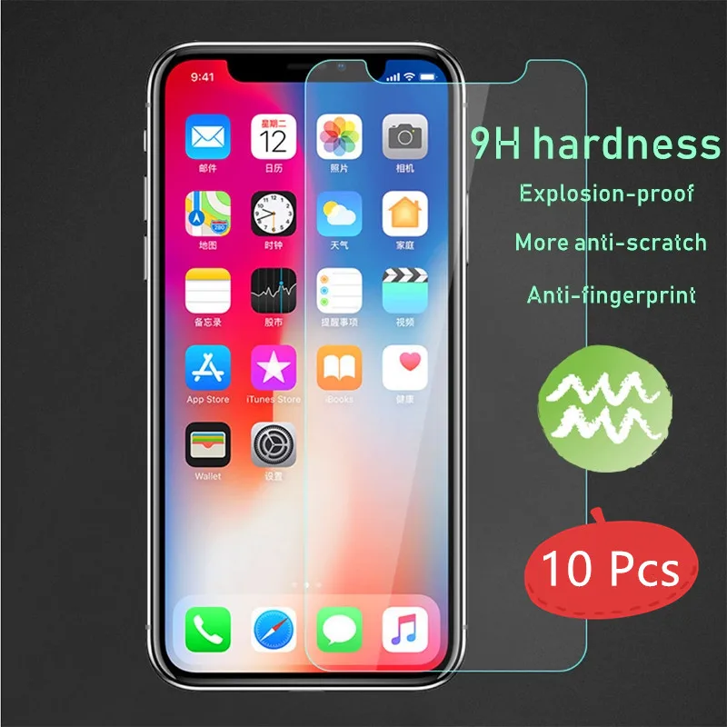10 шт. Защитное стекло для iphone 7 x xr экрана 8 plus стекло Защитные стёкла и плёнки 