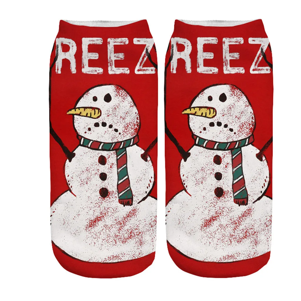 40! унисекс рождественские забавные Модные Повседневные носки с 3D принтом милые короткие носки Модные новогодние носки подарки - Цвет: I
