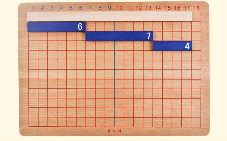 Монтессори учебные пособия по математике Монте+/-метод учебные материалы для детей Монтессори обучения+/-доска вычитания раннего Эду