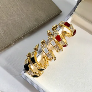 

New fashion cubic zircon stone hoop earrings gold color jewelry for women party