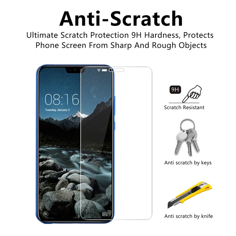 Transparent Phone Front Film for Huawei Honor 8 Pro 6 Toughed Screen Protector for Huawei Honor 10 9 8 7 Lite Protective Glass
