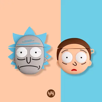 

3D Cute Cartoon Rick and Morty Bluetooth Headset soft silicone cover For Airpods 2 1 airpods pro 3 case wireless charging box