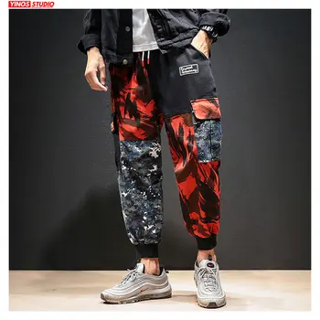 

Dropshipping Autumn Baggy Camouflage Harem Pants Men Streetwear Causal Pants Mens Japanese Patchwork Hip-Hop Pants Male