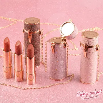 

Manshili Lambskin Light Luxury Bag Lipstick Set Douyin Hot Selling Varved Lipstick Female Matte Student Lipstick