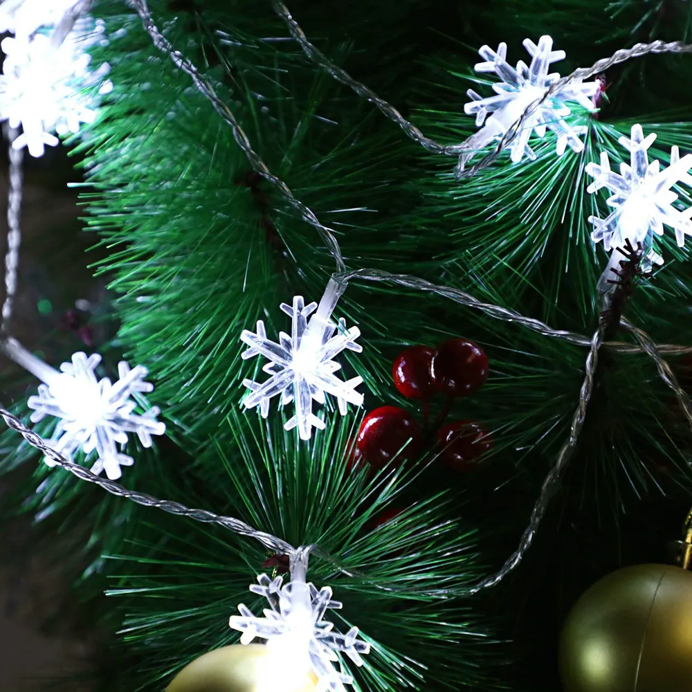 AC220V 40Leds Christmas Tree Snowflakes Led String Fairy Light Party Home Wedding Garden Garland Decoration Lights