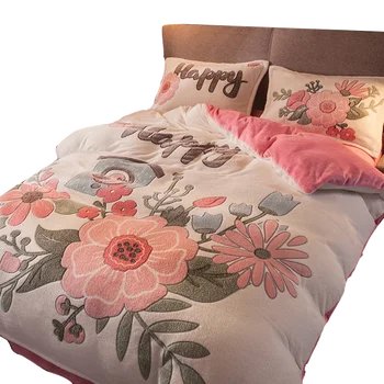 

Bed Comforter Four Piece Set of Warm Snowflakes for Southerners In Winter 1.8m Bed 1.5m Bed Warm Snowflakes Set BB50YY