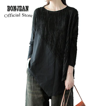 

Womens 100% Tops T Shirt Tees Long Sleeve Loose Big Fashion Retro VIntage Casual for Spring Summer AZ21551433