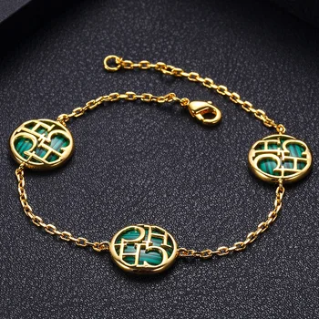 

Janekelly New Arrival Round Shape Exquisite Micro Pave Setting Bracelets Bangle for Women Party Accessories Bijoux Femme