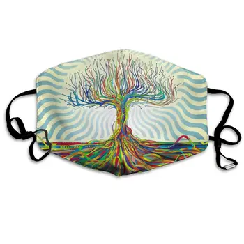 

Funky Tree Colorful Anti Dust Half Face Mouth Mask, Unisex Cotton Warm Fashion Adjustable Washable Mask