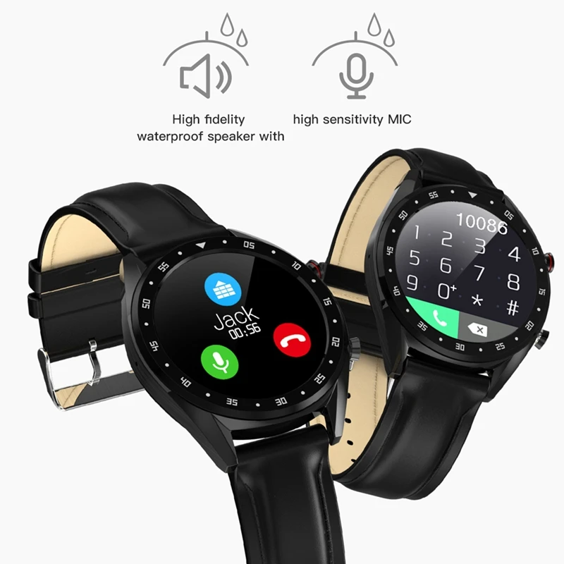 L7 Bluetooth Смарт-часы мужские ЭКГ+ Ppg Hrv монитор сердечного ритма кровяного давления Ip68 Водонепроницаемый умный браслет Android Ios- черный Fra