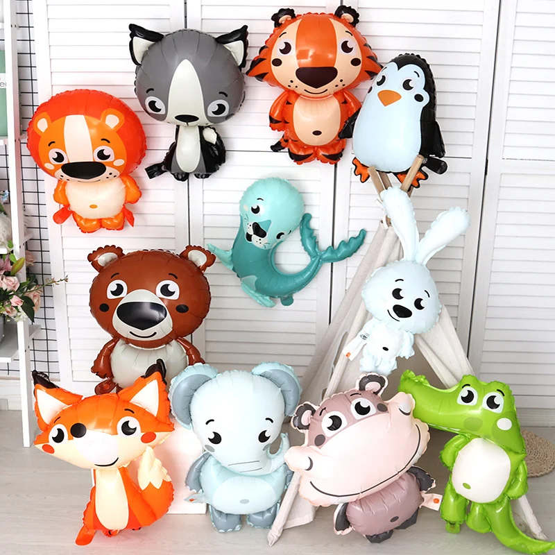 1 Pcs Animal Helium Balloon Cute Squirrel Fox Penguin Foil Balloon Baby Shower Birthday Party Decorations Kids Toy Air Globos