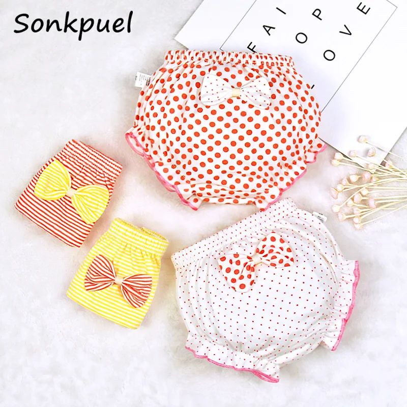 100% хлопковое летнее нижнее белье для малышей трусы маленьких девочек штаны в