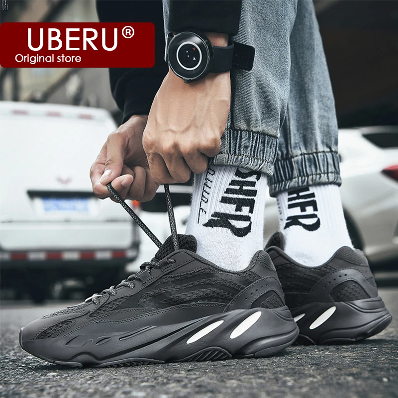 

UBERU2020 new couple casual sports shoes coconut 700V2 reflective old shoes increased soft bottom men and women running shoes