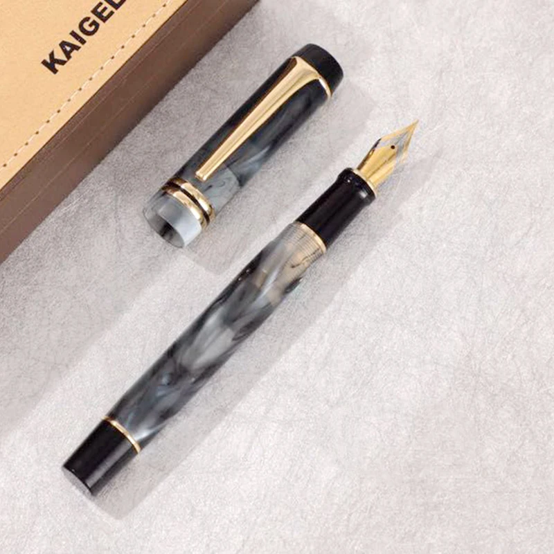 Kaigelu 316 Marble Gray Celluloid Fountain Pen, EF/F/M Nib Beautiful Phantom Pattern Writing Gift Pen for Office Business Home