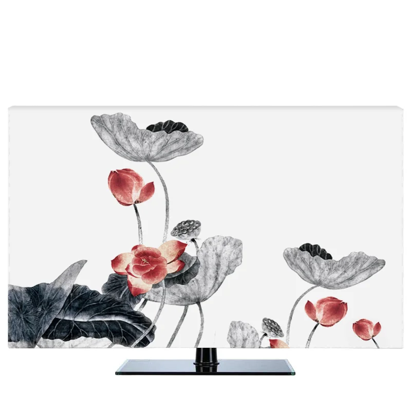 Изготовленный На Заказ 1"-80" 22 дюймов 75 дюймовый ЖК-экран tv PC крышка декоративная капот занавеска Лотос, кувшинка Водонепроницаемая многоцветная