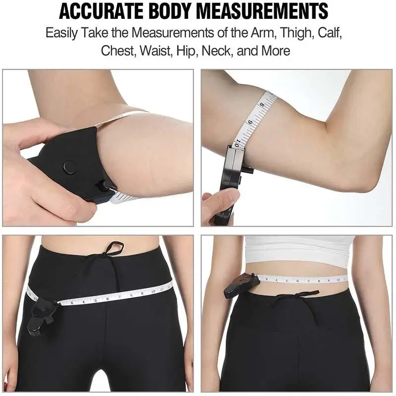 6 Pieces Body Measure Tape 60inch (150cm), Tape Measure Body Measuring  Tape, Retractable Push Button and Double Scale, Measuring Tape for Body  Measurements, Weight Loss, Sewing, Fabric, Cloth Black + White