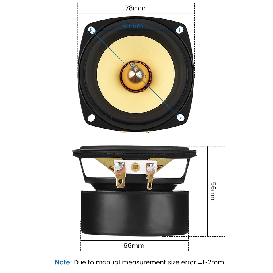 AIYIMA 2Pcs 3 Inch 4/8 Ohm 25W Speaker Full Range Audio DIY Audio Bookshelf Speakers Round Sqaure Home Sound Theater Amplifier