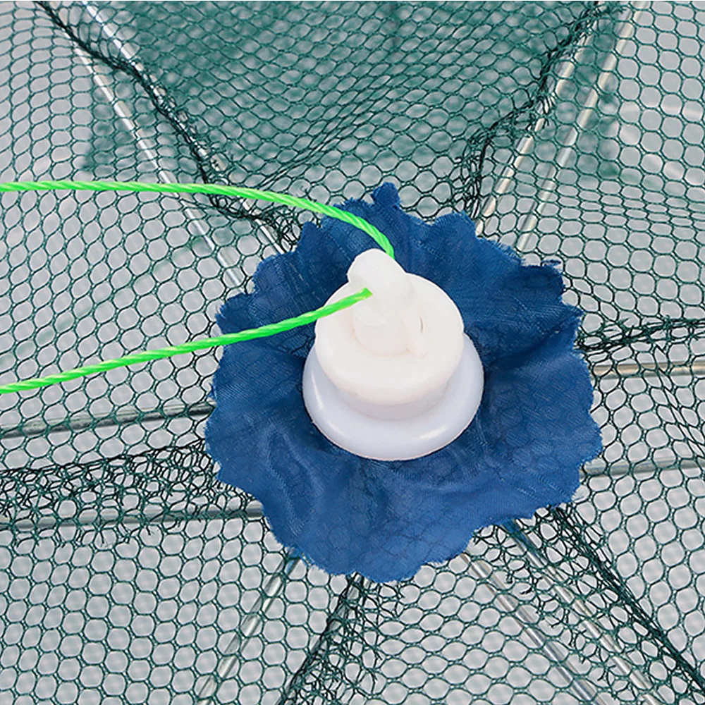 2-12 Holes Strengthened Automatic Fishing Net Shrimp Cage Nylon Foldable  Umbrella Shape Crab Fish Trap Cast Net Cast Folding Net