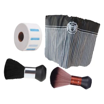 

1 Set of 4Pcs Professional Hairdressing Tools Hair Cutting Styling Tools Neck Duster Brush Cape Neckband for Home Barber Black (