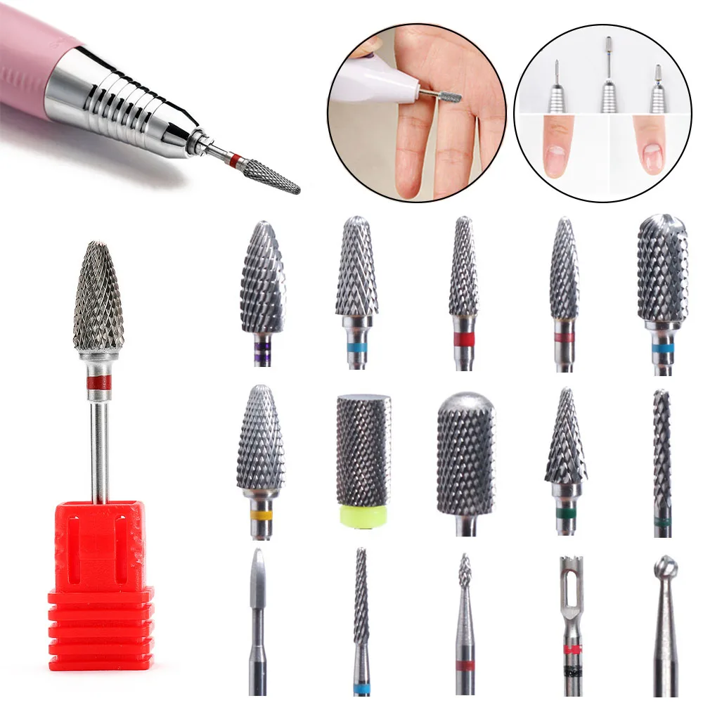 Carbide Nail Drill Bit Polishing Milling Manicure Machine Accessories Remove Gel Rotary Electric Nail Art Tools 1PC