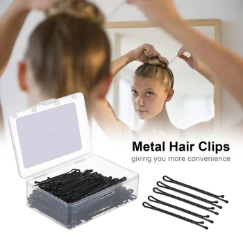 

Metal Hair Clips about 150pcs Bobby Pins with Plastic Storage Case Styling Hair Pins Hairdressing Salon Tool