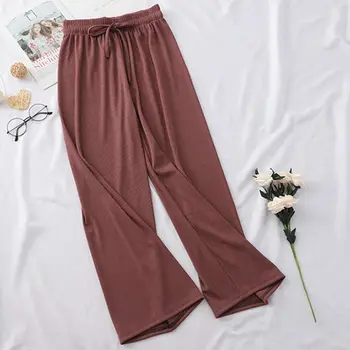 

Women Pants Wide Leg Solid Pleated Capris Autumn Summer Elegant Casual Elastic Lady Nine pants Female clothing
