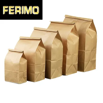 

50pcs Kraft Paper Bags Food Tea Small Gift Bag Sandwich Bread Bags Party Wedding Supplies Wrapping Gift Bags Take Out Eco Bags