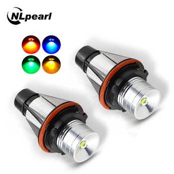

Nlpearl 2X5W LED Marker Angel Eyes for BMW E39 E53 E60 E61 E63 E65 E87 X3 X5 X7 White Red Blue Amber LED Light Bulb Error Free