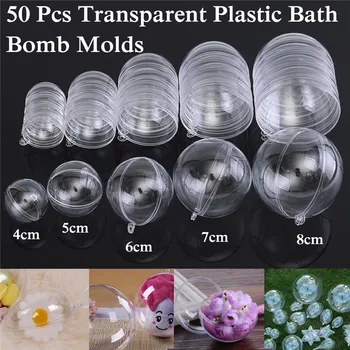 

50Pcs 40/50/60/70/80mm Bath Bomb Mold Clear Round Ball Sphere Plastic Fillable Bath Bomb Mold Mould Plastic DIY Bathing Tool