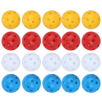 

20Pcs Balls Mixed Color Plastic 26 Holes Hollow Training Ball Indoor Sports Practice Accessories